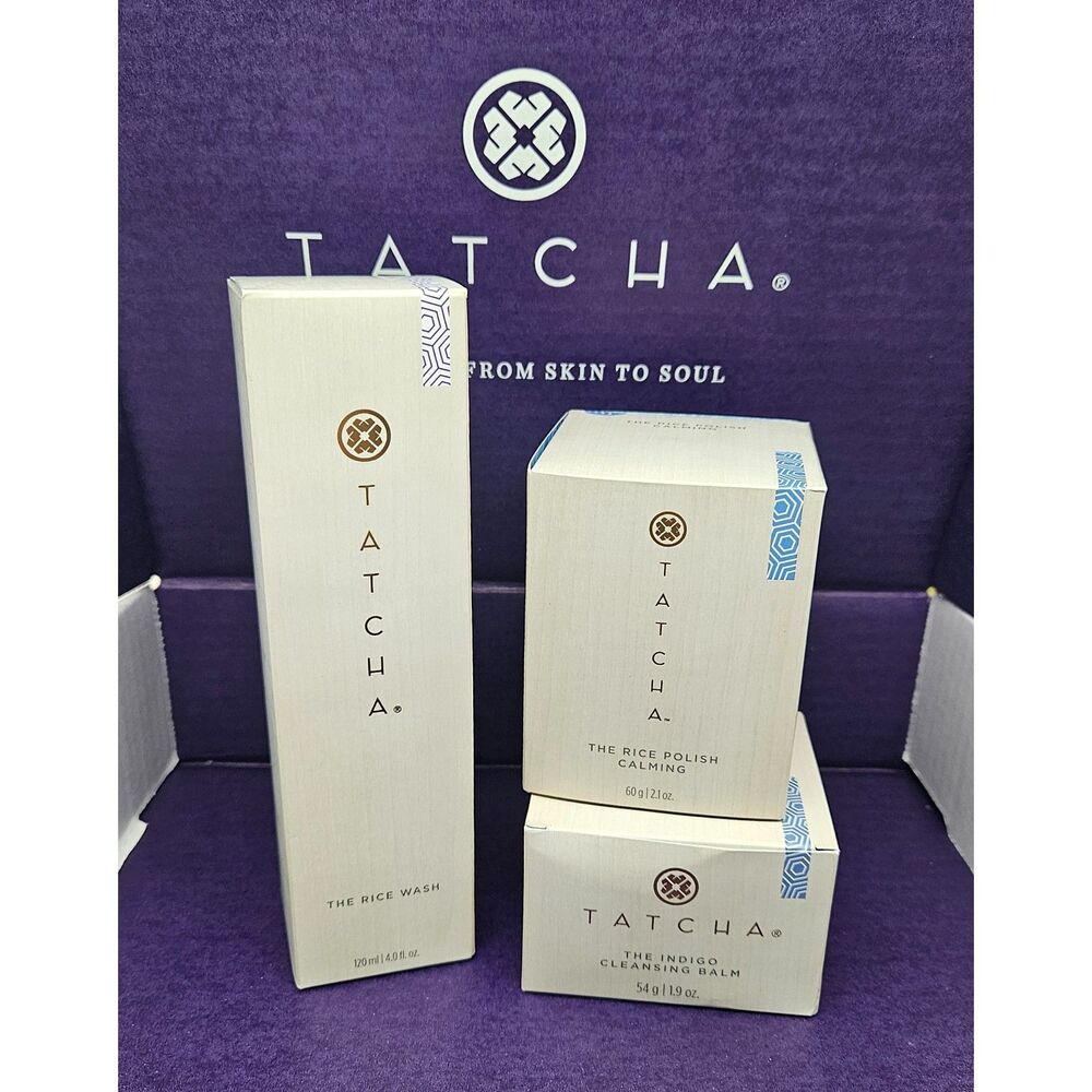 Tatcha Rice Wash 4oz. Indigo Powder Cleanser 60g Indigo Cleanser Balm 1.9oz New